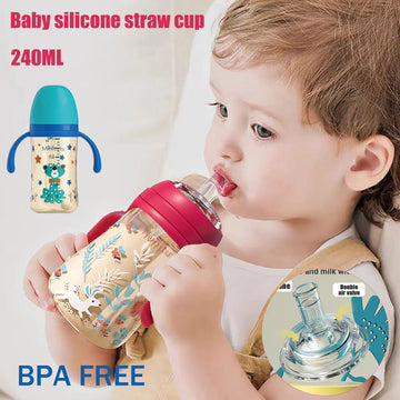 Children's colorful bottle, cartoon animal pattern, handle design, gift for children when taking pictures