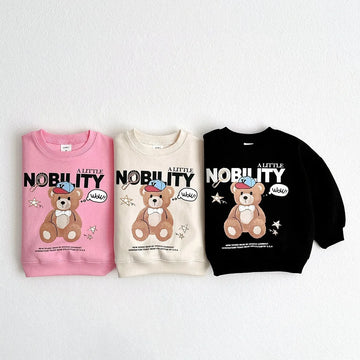 2025 Autumn New Children Long Sleeve Sweatshirt Cartoon Print Boys Girls Cotton Casual Pullover Baby Loose Tops Kids Clothes