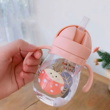 350 ML Children Portable Straw Drinkware Sports Travel Drinking Bottles Water Cup Cute Cartoon Water Bottle Outdoor