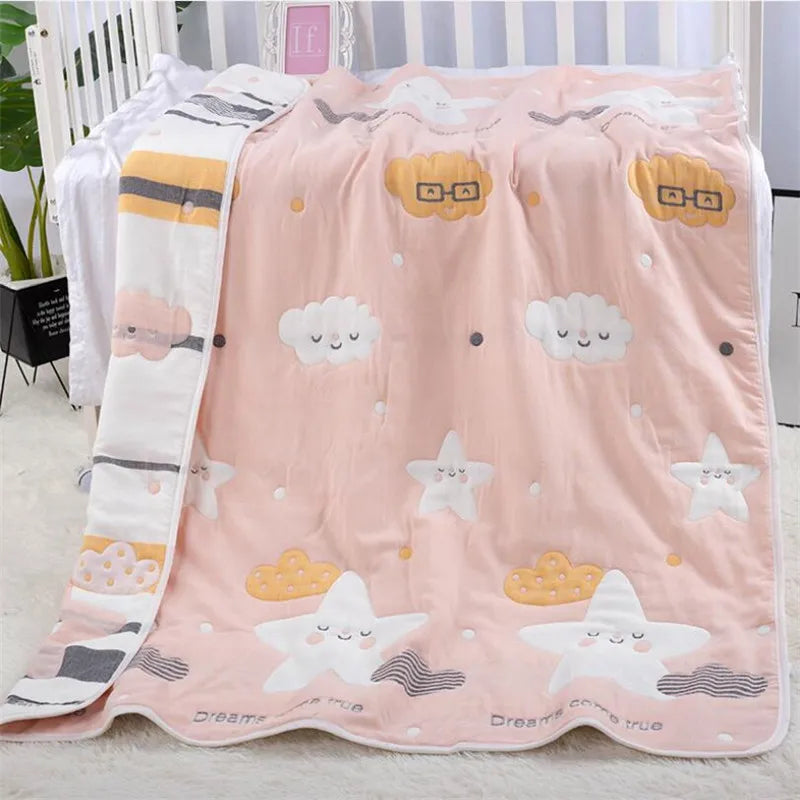 Reall Thick 10 Layers Muslin Cotton Kids Sleeping Blanket Autumn Winter Warm Baby Children Nap Bedding Blanket 120x150cm