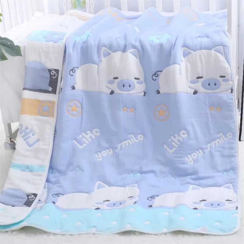 Reall Thick 10 Layers Muslin Cotton Kids Sleeping Blanket Autumn Winter Warm Baby Children Nap Bedding Blanket 120x150cm