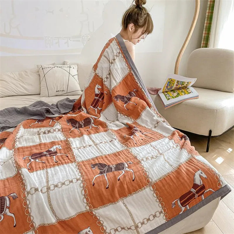 5 Size Baby Muslin Cotton Blanket 6 Layer Gauze Cotton Kids Adult Bedding Sleeping Blanket Bed Sheet Bedspread Children Blanket