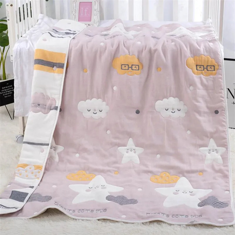 Reall Thick 10 Layers Muslin Cotton Kids Sleeping Blanket Autumn Winter Warm Baby Children Nap Bedding Blanket 120x150cm