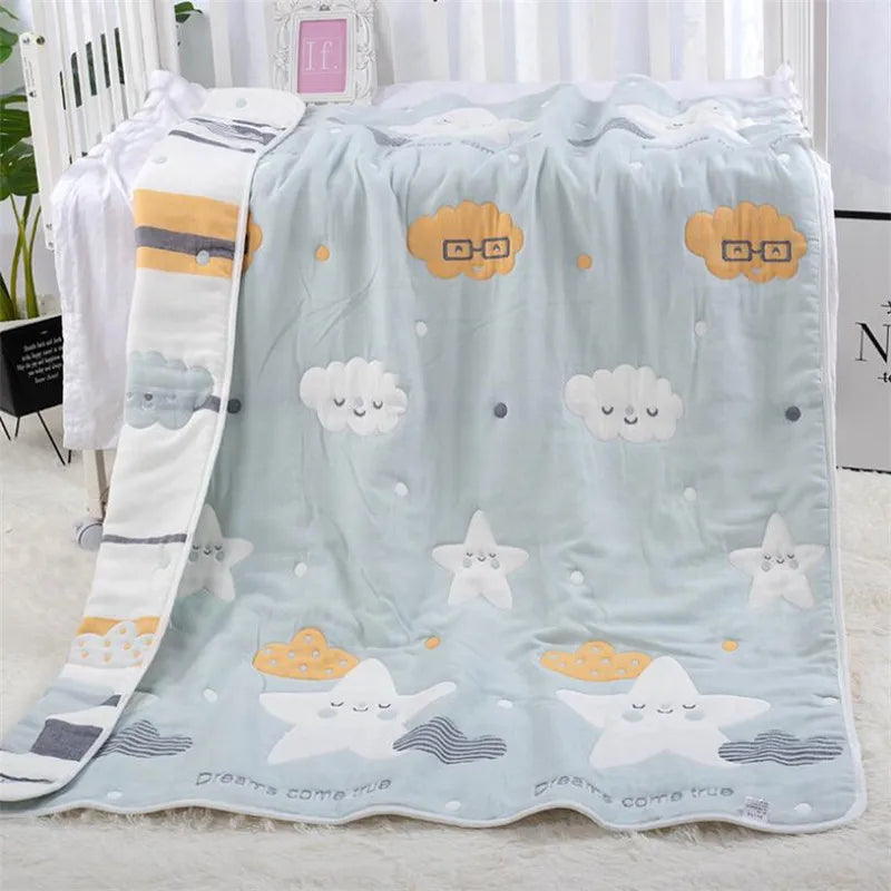 Reall Thick 10 Layers Muslin Cotton Kids Sleeping Blanket Autumn Winter Warm Baby Children Nap Bedding Blanket 120x150cm