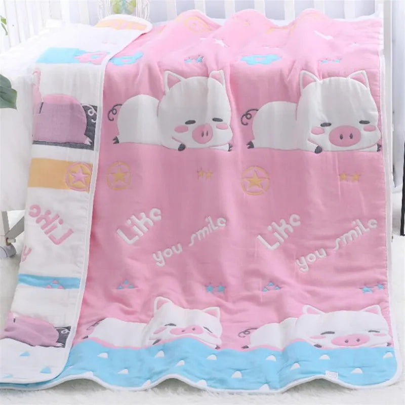 Reall Thick 10 Layers Muslin Cotton Kids Sleeping Blanket Autumn Winter Warm Baby Children Nap Bedding Blanket 120x150cm