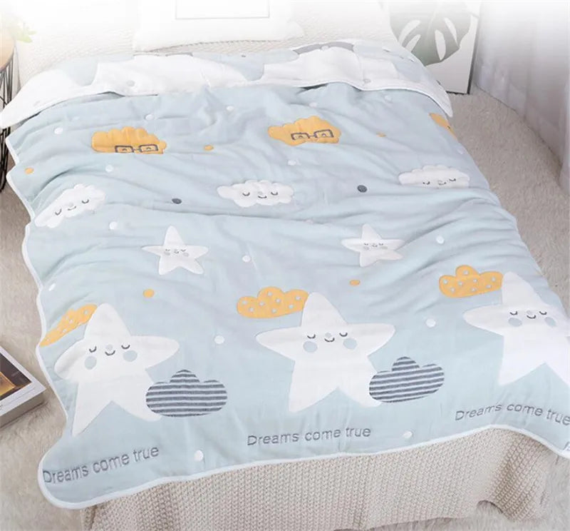 Reall Thick 10 Layers Muslin Cotton Kids Sleeping Blanket Autumn Winter Warm Baby Children Nap Bedding Blanket 120x150cm