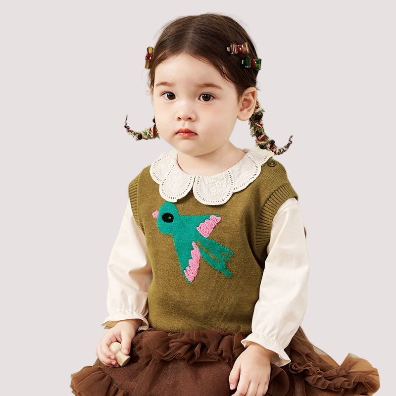 Mini Bala Knitted Vest for Boys and Girls Children Cute 2024 Autumn New Product Sweate