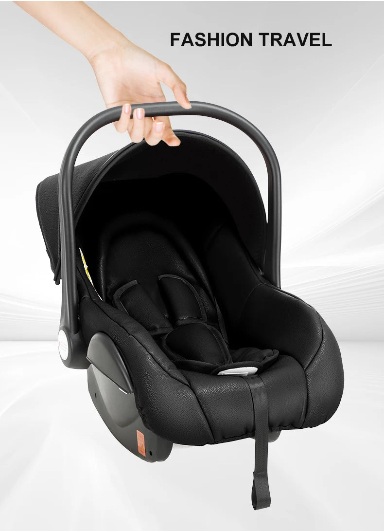 360° Rotating Baby Stroller with Premium PU Seat, Lightweight 3-in-1 Travel System One-Hand Fold & Adjustable Canopy for Newborn
