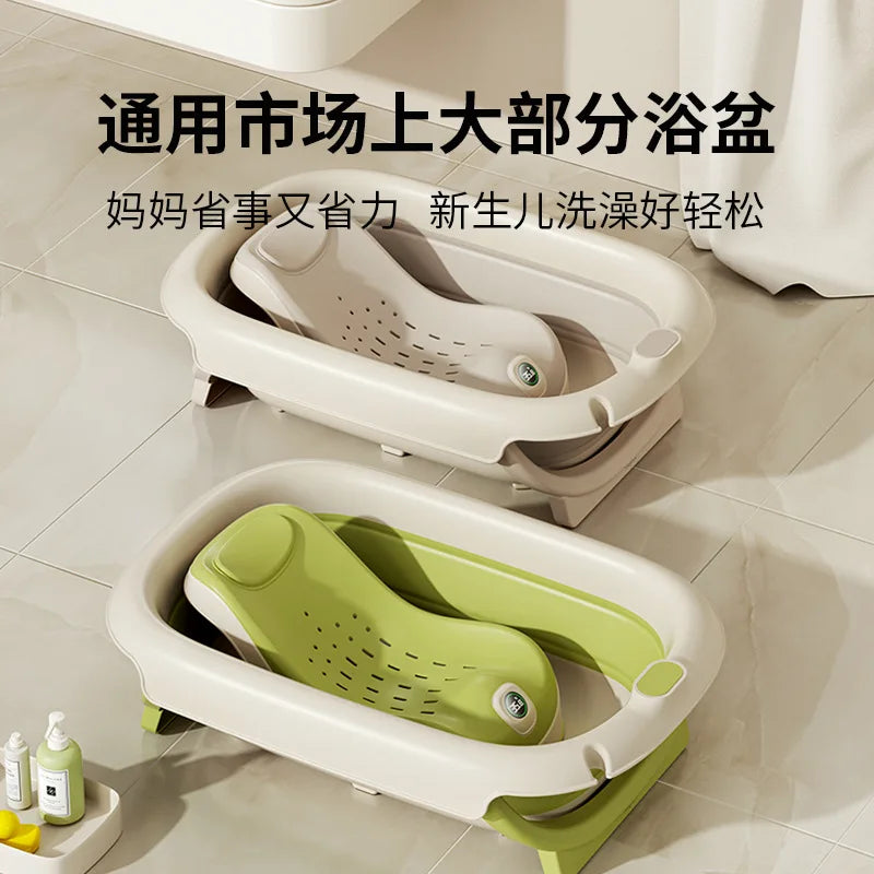 Real-Time Temperature Silicone Baby Take A Bath Bathtub Non-Slip Foot Bath Bucket Folding Bathroom with Temperature Sensing