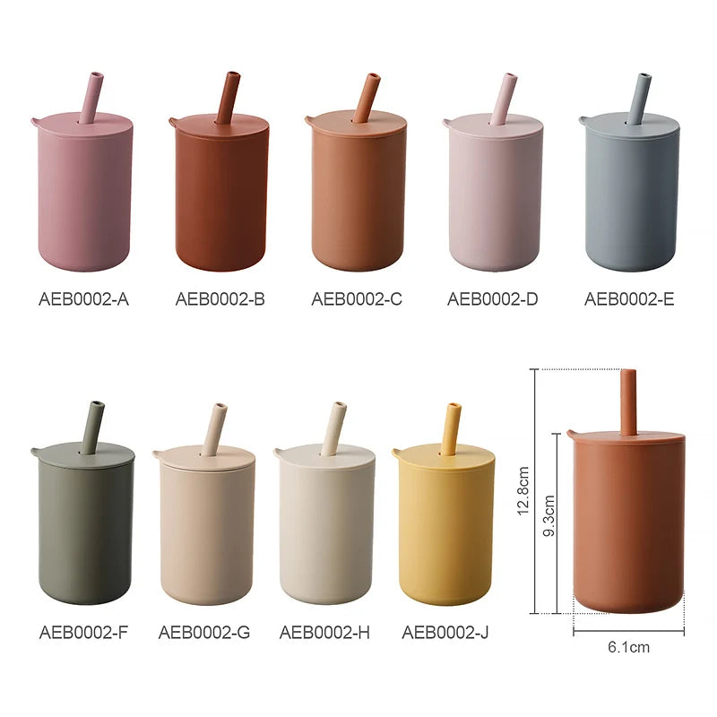 1pc 150ml Baby Straw Cup 5oz Toddler Drinking Cup Silicone Training Cup For Baby And Kids Portable And Practical Feeding Cup