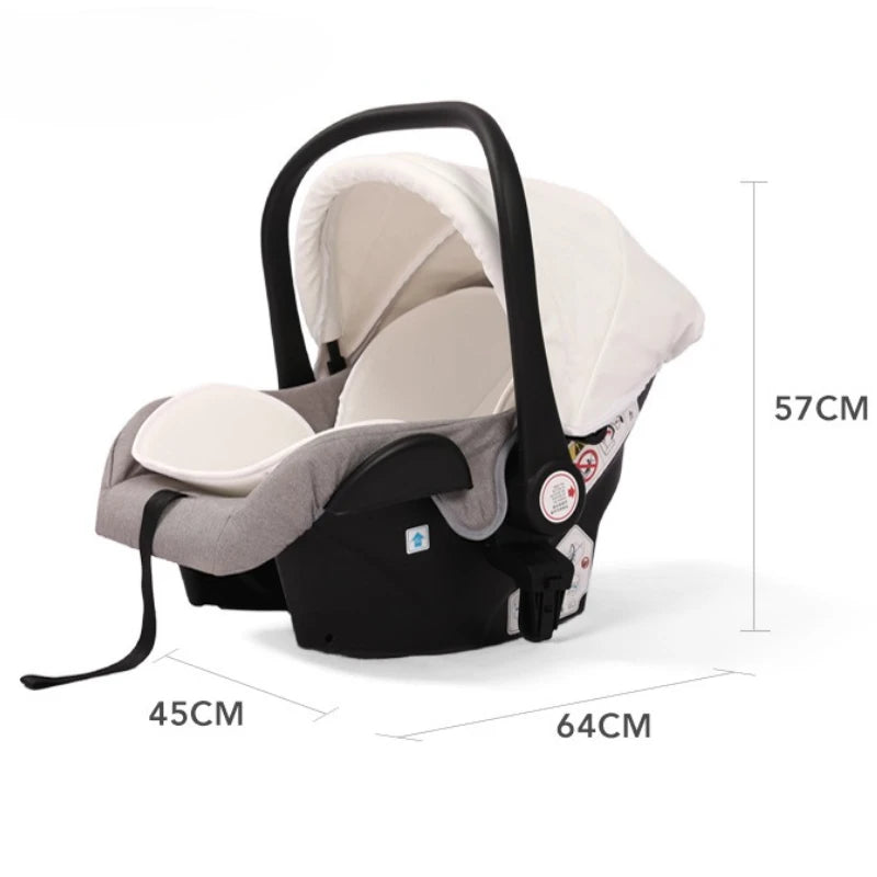 New Egg-shell 3-in-1 Baby Stroller Foldable High-view Baby Stroller with Car Seat Sitting and Lying Baby Stroller Two-way