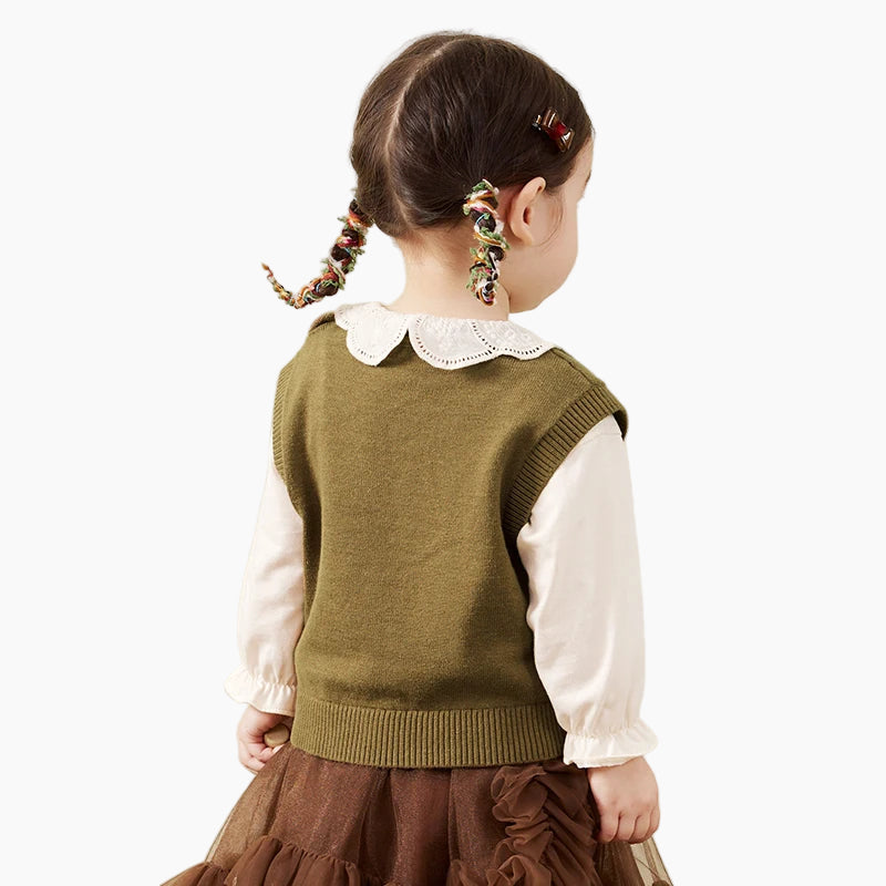 Mini Bala Knitted Vest for Boys and Girls Children Cute 2024 Autumn New Product Sweate