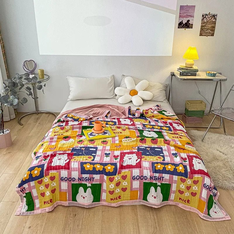 5 Size Baby Muslin Cotton Blanket 6 Layer Gauze Cotton Kids Adult Bedding Sleeping Blanket Bed Sheet Bedspread Children Blanket