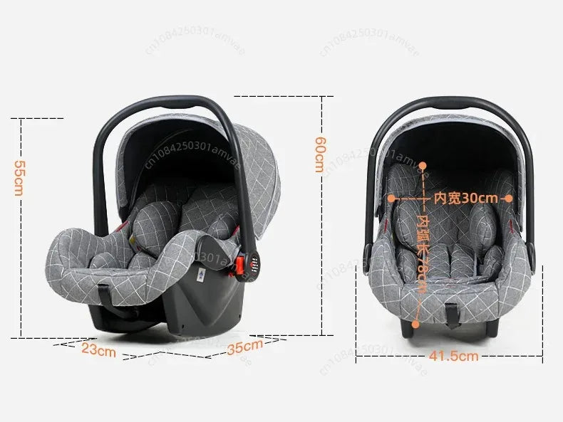 3-in-1high landscape baby stroller+safety basket for sitting and lying,lightweight folding,two-way shock-absorbing,0-3 years old