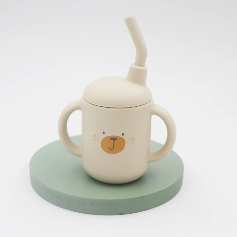 New cartoon 120ML Baby Silicone Sippy Cup BPA-Free Portable Storage Snack Container Feeding Cup  Leakproof trainer cup