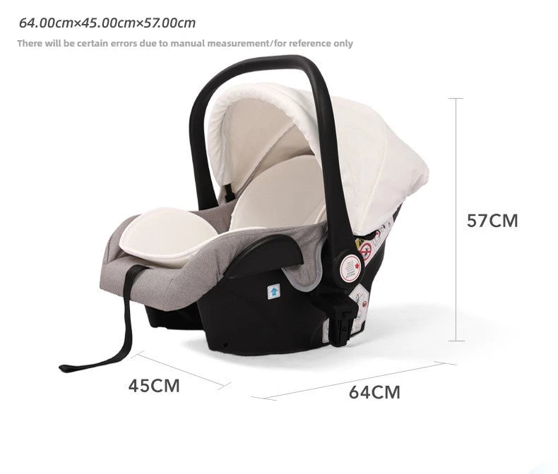 New Egg-shell 3-in-1 Baby Stroller Foldable High-view Baby Stroller with Car Seat Sitting and Lying Baby Stroller Two-way