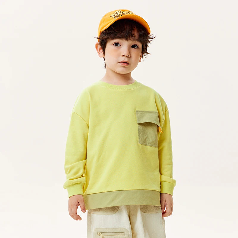 Mini Bala Long Sleeve Sweater Boys Long Sleeve Sweater Spring Baby Anti-Bacterial Fashion Color-Blocking Top