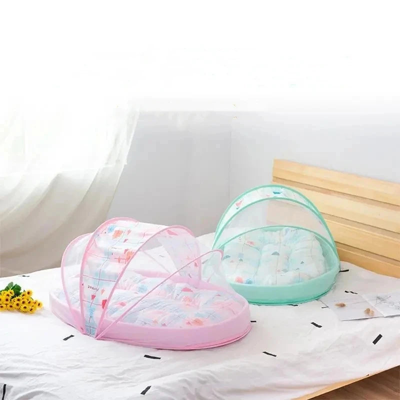 3 Pieces/Set Portable No-install Foldable Baby Mosquito Net Four Seasons Newborn Anti-fall Mosquito Net Modern Style Bedding