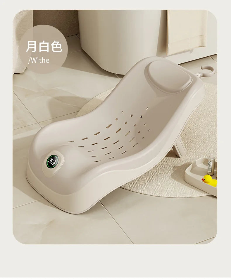 Real-Time Temperature Silicone Baby Take A Bath Bathtub Non-Slip Foot Bath Bucket Folding Bathroom with Temperature Sensing