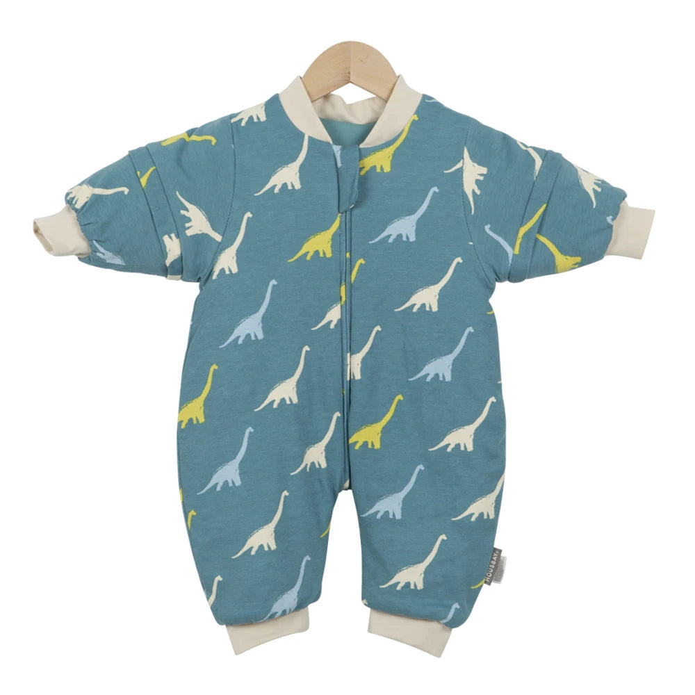Baby Sleeping Bag Removable Sleeves Winter Warm Kids Sleepwear Baby Pajamas 3-Ways Zipper 100% Cotton Baby Sleepsack 2.5Tog