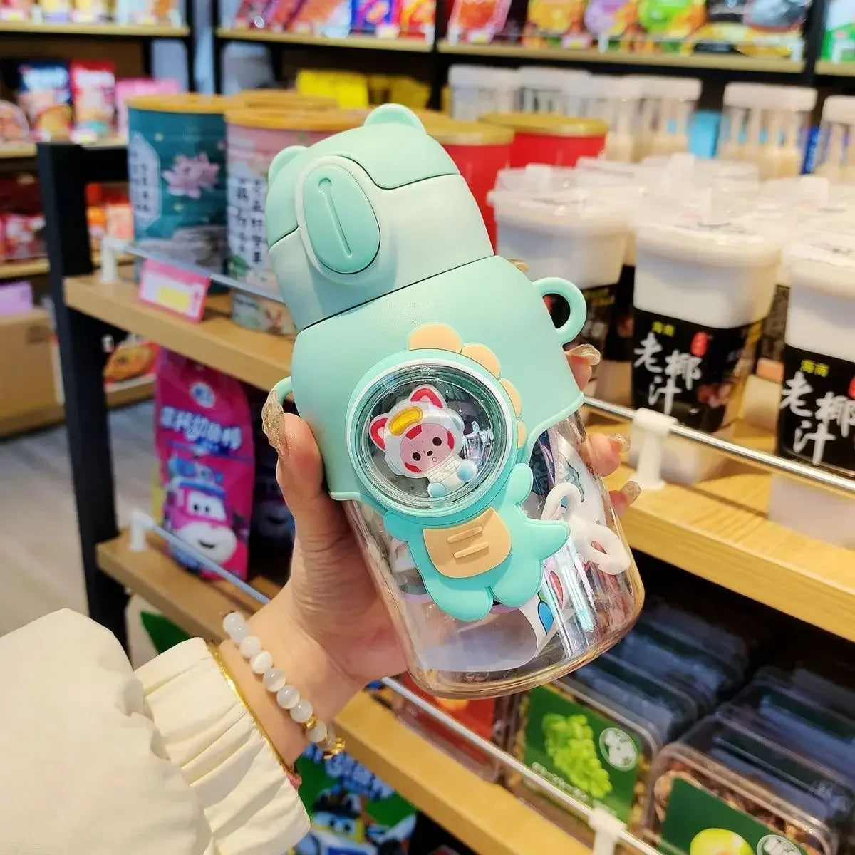 600ML Kawaii Summer Children's Water Cup High-value Fall-proof Straw Cup Boys and Cirls Go to School Baby Kettle