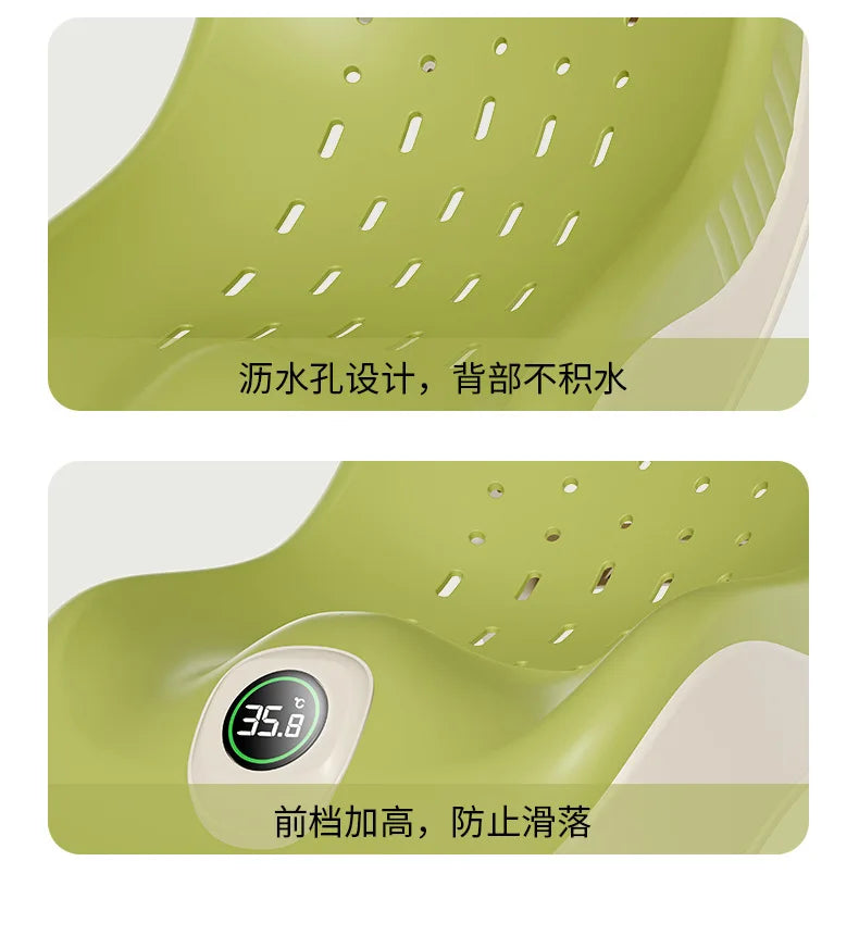 Real-Time Temperature Silicone Baby Take A Bath Bathtub Non-Slip Foot Bath Bucket Folding Bathroom with Temperature Sensing