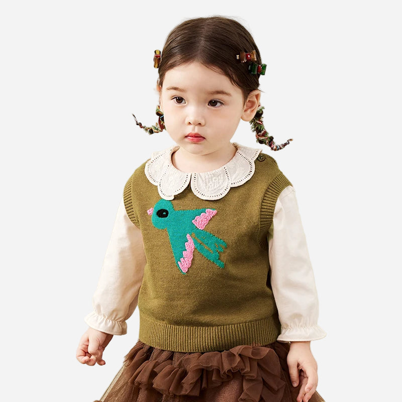 Mini Bala Knitted Vest for Boys and Girls Children Cute 2024 Autumn New Product Sweate