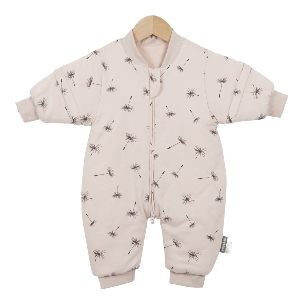 Baby Sleeping Bag Removable Sleeves Winter Warm Kids Sleepwear Baby Pajamas 3-Ways Zipper 100% Cotton Baby Sleepsack 2.5Tog