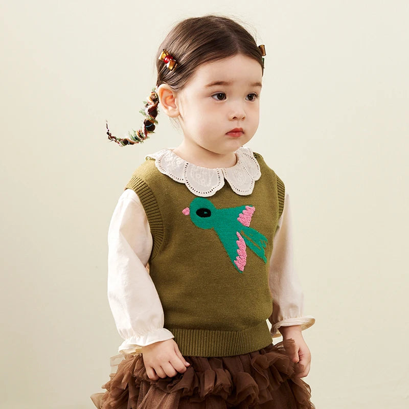 Mini Bala Knitted Vest for Boys and Girls Children Cute 2024 Autumn New Product Sweate