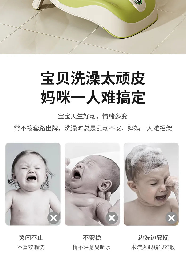 Real-Time Temperature Silicone Baby Take A Bath Bathtub Non-Slip Foot Bath Bucket Folding Bathroom with Temperature Sensing