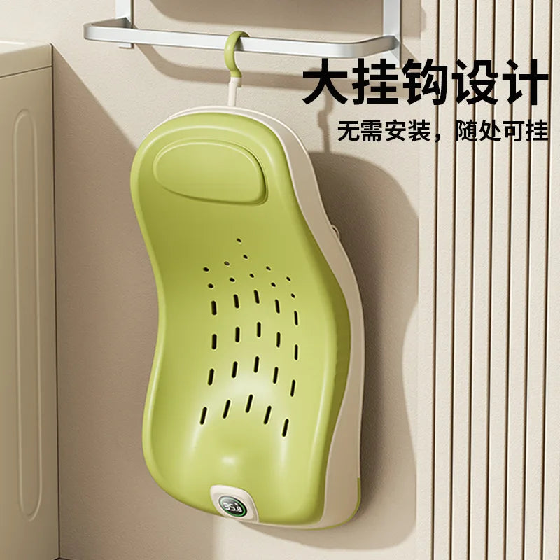 Real-Time Temperature Silicone Baby Take A Bath Bathtub Non-Slip Foot Bath Bucket Folding Bathroom with Temperature Sensing