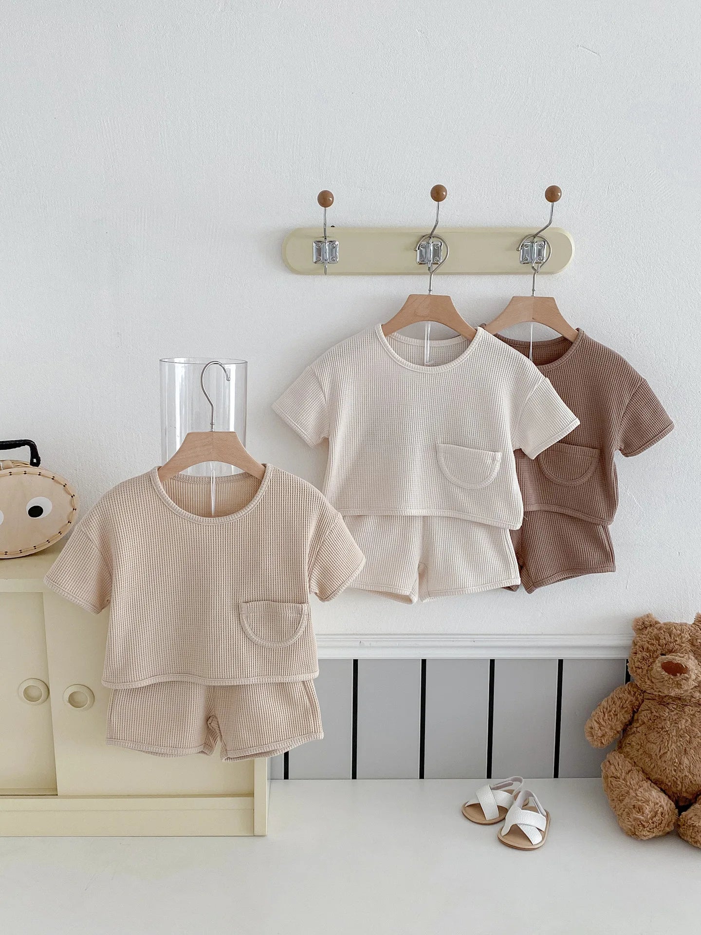2025 Summer New Baby Short Sleeve Clothes Set Infant Boy T Shirts + Shorts 2pcs Suit Solid Simple Toddler Girl Casual Outfits