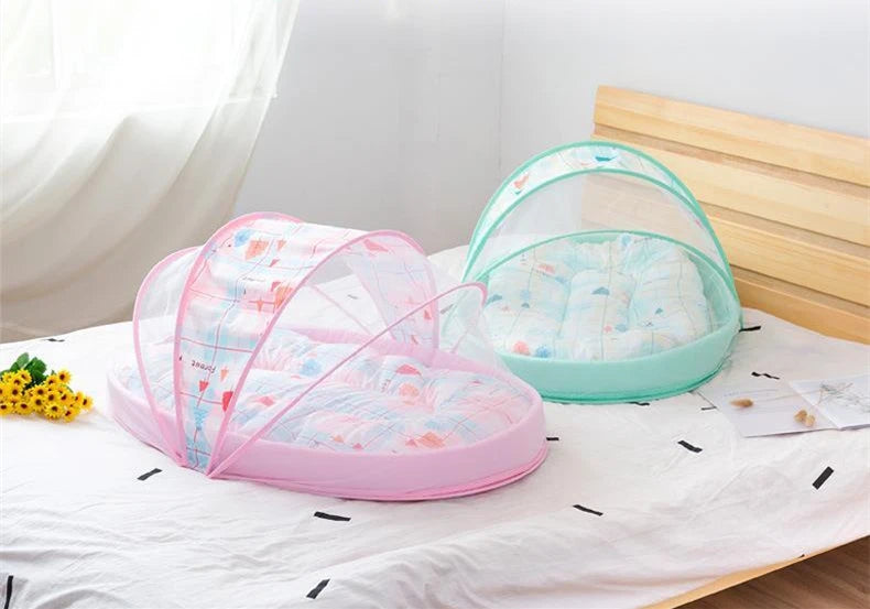 3 Pieces/Set Portable No-install Foldable Baby Mosquito Net Four Seasons Newborn Anti-fall Mosquito Net Modern Style Bedding