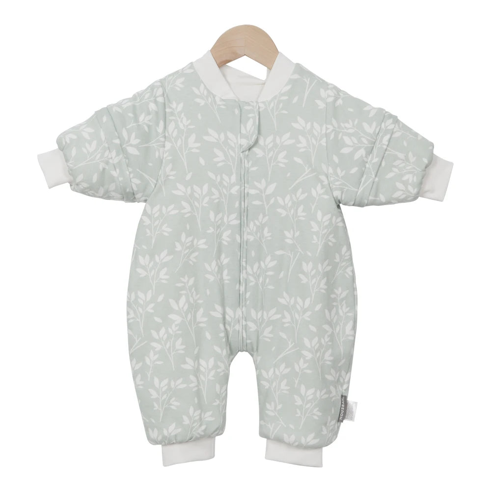 Baby Sleeping Bag Removable Sleeves Winter Warm Kids Sleepwear Baby Pajamas 3-Ways Zipper 100% Cotton Baby Sleepsack 2.5Tog