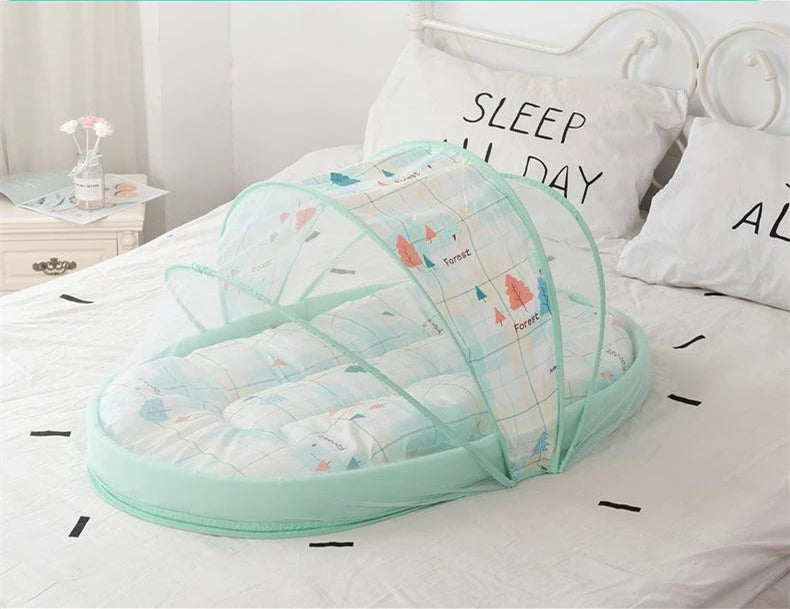 3 Pieces/Set Portable No-install Foldable Baby Mosquito Net Four Seasons Newborn Anti-fall Mosquito Net Modern Style Bedding