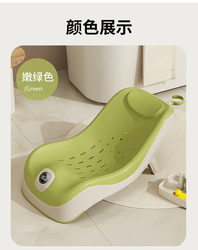 Real-Time Temperature Silicone Baby Take A Bath Bathtub Non-Slip Foot Bath Bucket Folding Bathroom with Temperature Sensing