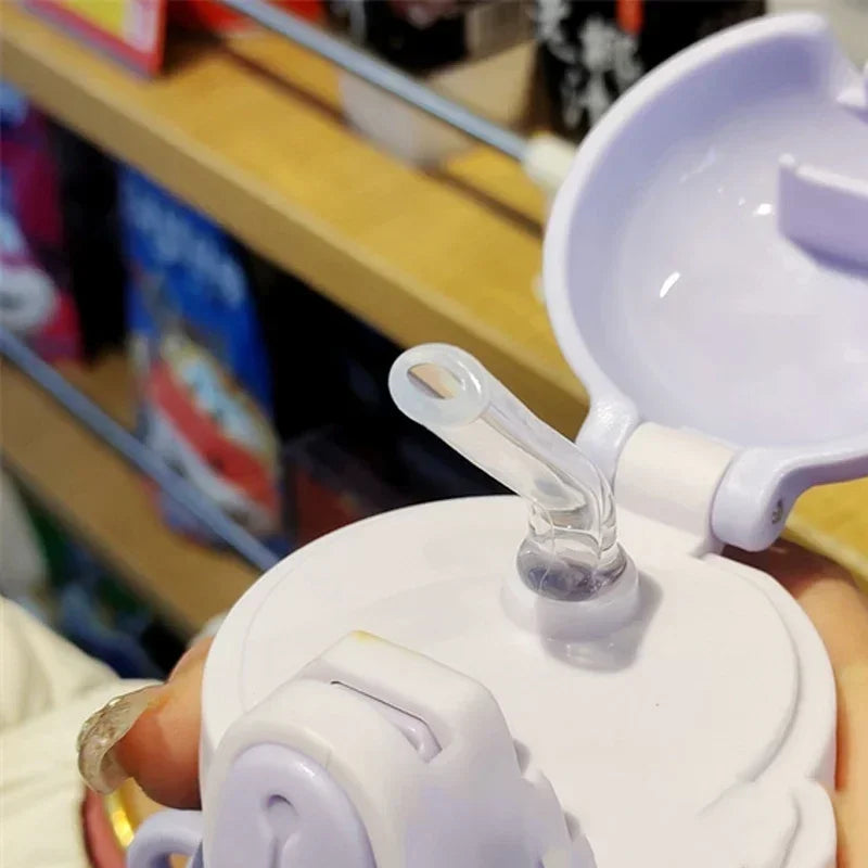 600ML Kawaii Summer Children's Water Cup High-value Fall-proof Straw Cup Boys and Cirls Go to School Baby Kettle