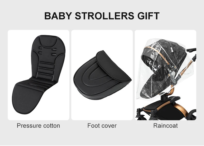 360° Rotating Baby Stroller with Premium PU Seat, Lightweight 3-in-1 Travel System One-Hand Fold & Adjustable Canopy for Newborn