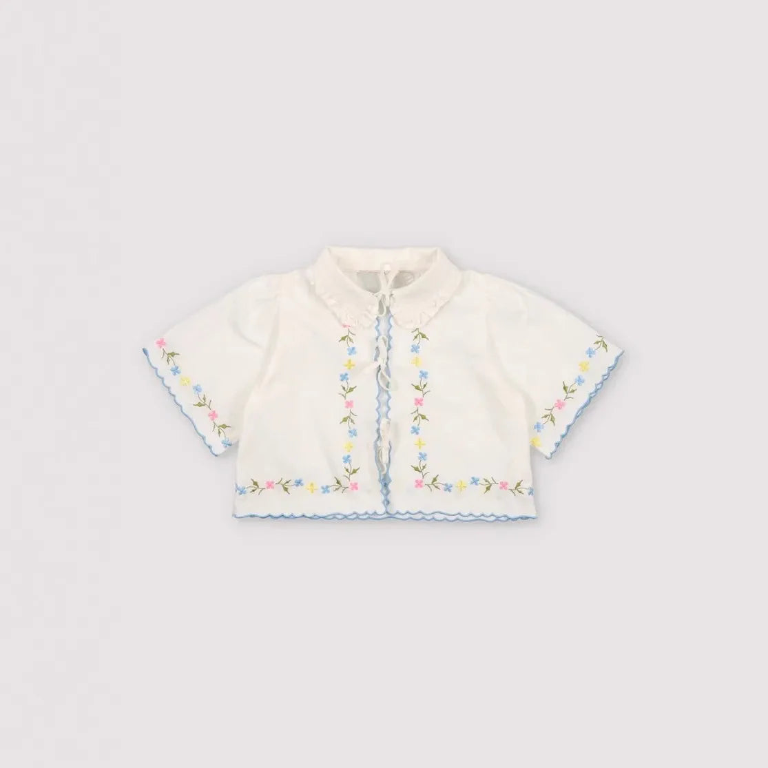 Girls' Top and Pants Set 2025 Summer Denmark New Children's Embroidered Shirt Shorts Casual Children's Clothing