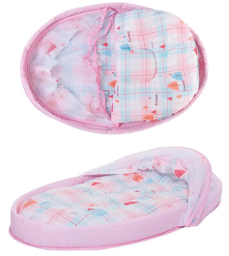 3 Pieces/Set Portable No-install Foldable Baby Mosquito Net Four Seasons Newborn Anti-fall Mosquito Net Modern Style Bedding